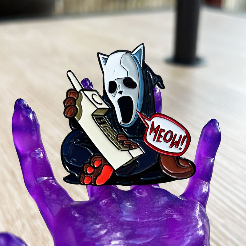 Scary Movie Kitty Enamel Pin